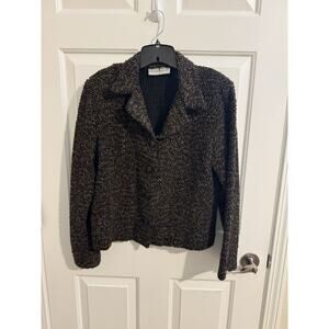 Dressbarn Vintage Knit Lightweight Blazer Jacket M Green Orange Red